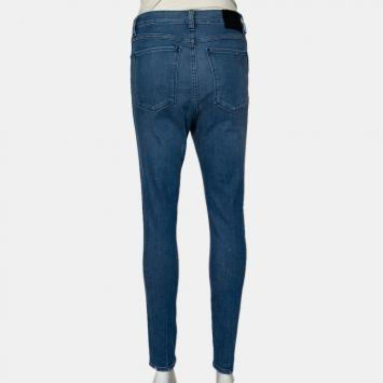 Neuw Blue Denim High Waist Skinny Distressed Marilyn Jeans M For Sale 5
