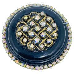 NEVA BURBA signiert Vintage Kunsthandwerker Harz Strass Designer Brosche