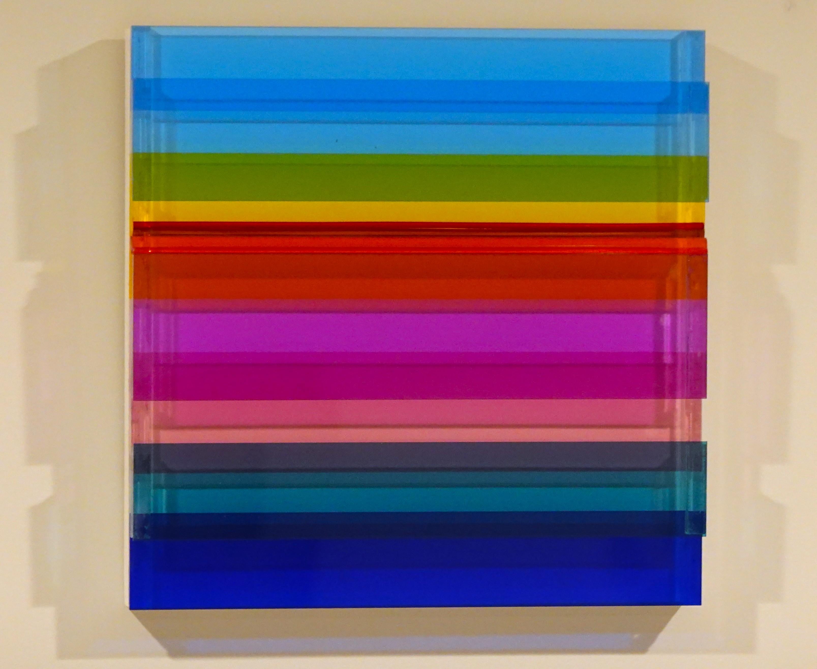 Cielos Azules, Plexiglás, Escultura de Pared, Azules, Colorido, Dimensional, Único - Sculpture de Neva Delihas Setlow