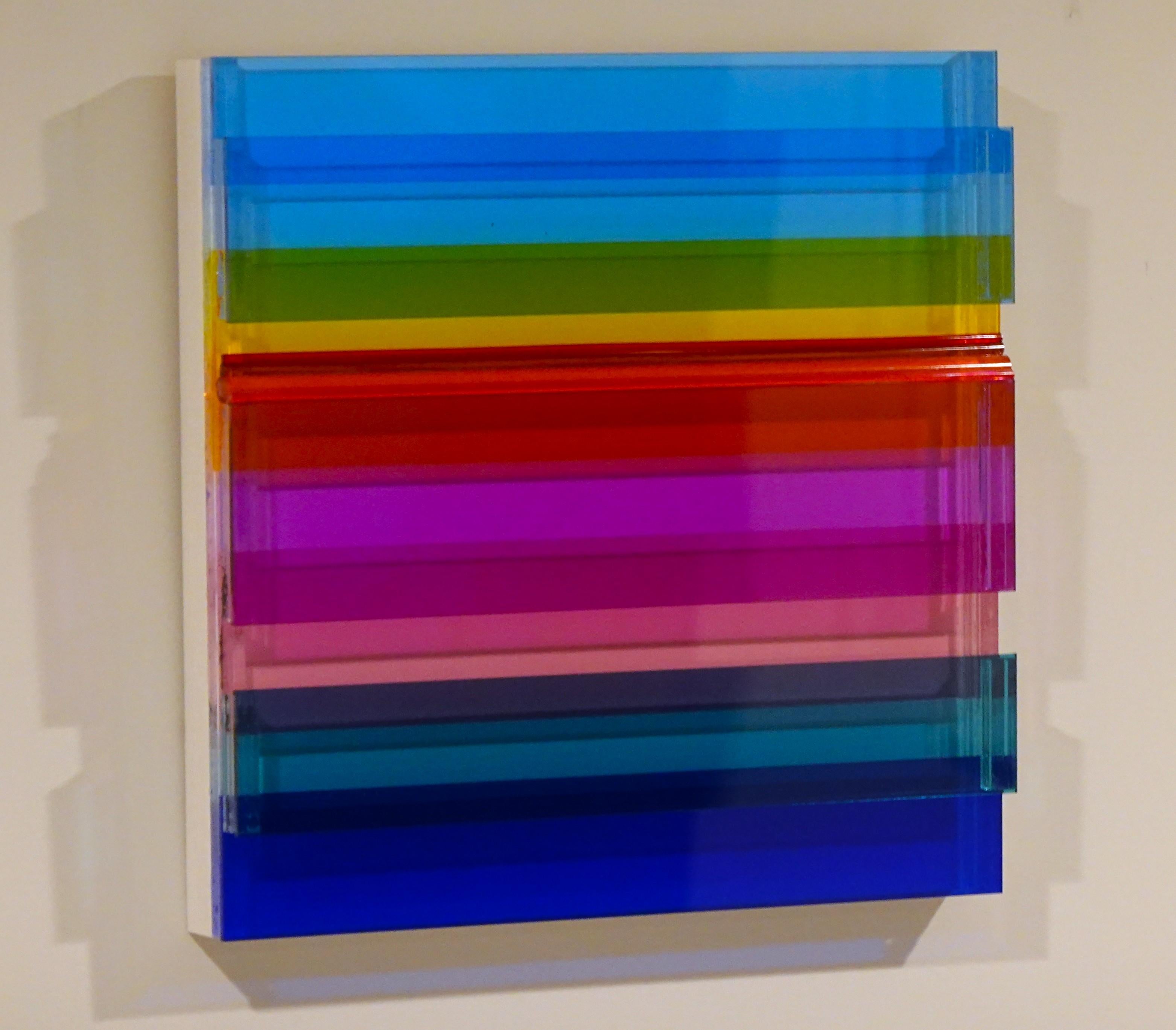 Cielos Azules, Plexiglás, Escultura de Pared, Azules, Colorido, Dimensional, Único - Sculpture Contemporáneo de Neva Delihas Setlow