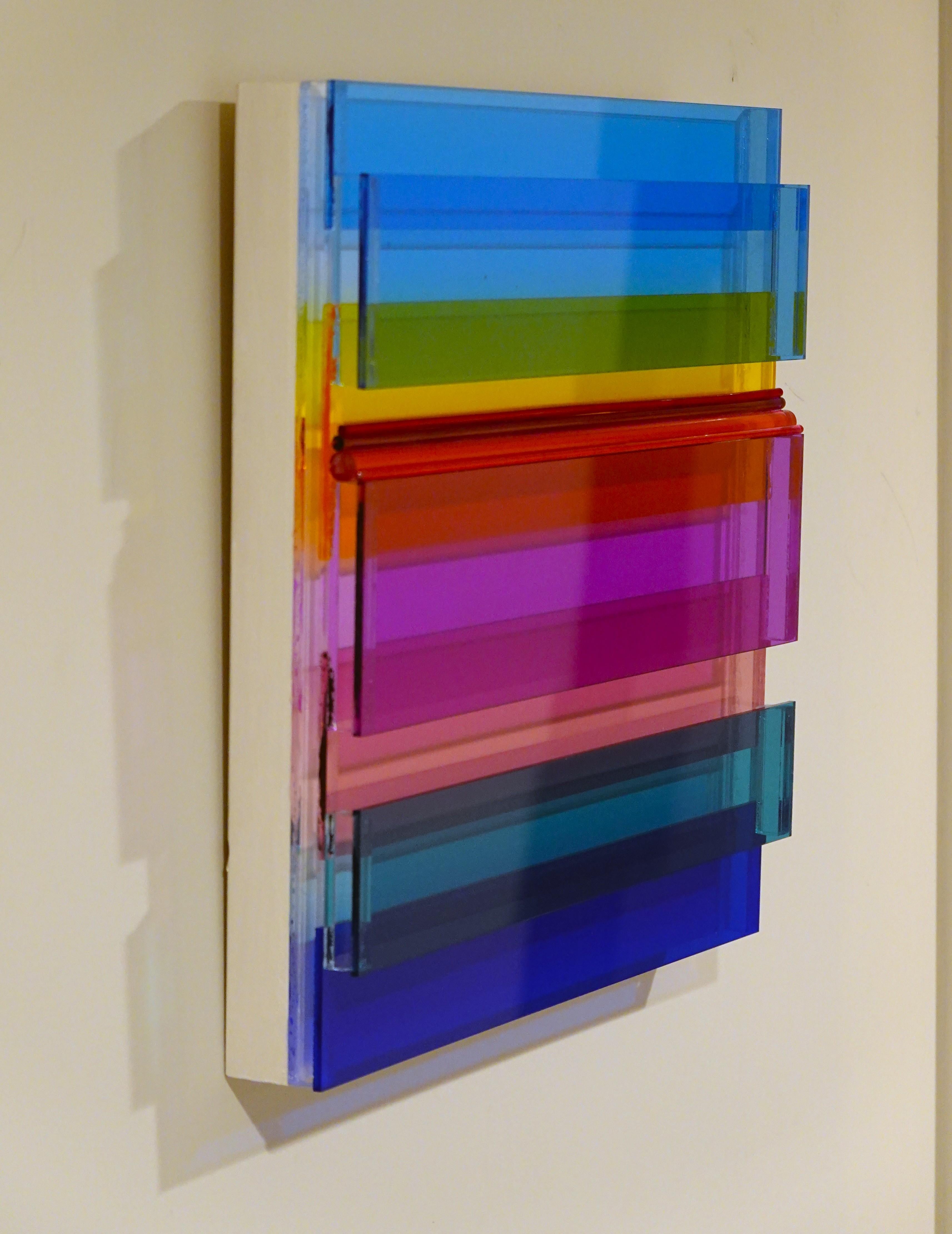 Cielos Azules, Plexiglás, Escultura de Pared, Azules, Colorido, Dimensional, Único en venta 1