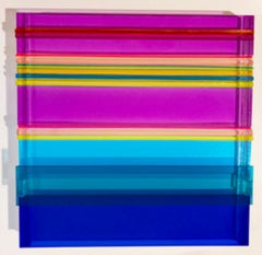Lavender Sunrise, Plexiglass Wall Sculpture, Colorful, Dimensional