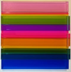Radiant Afternoon, Plexiglass, Wall Sculpture, Colorful, Dimensional, Unique