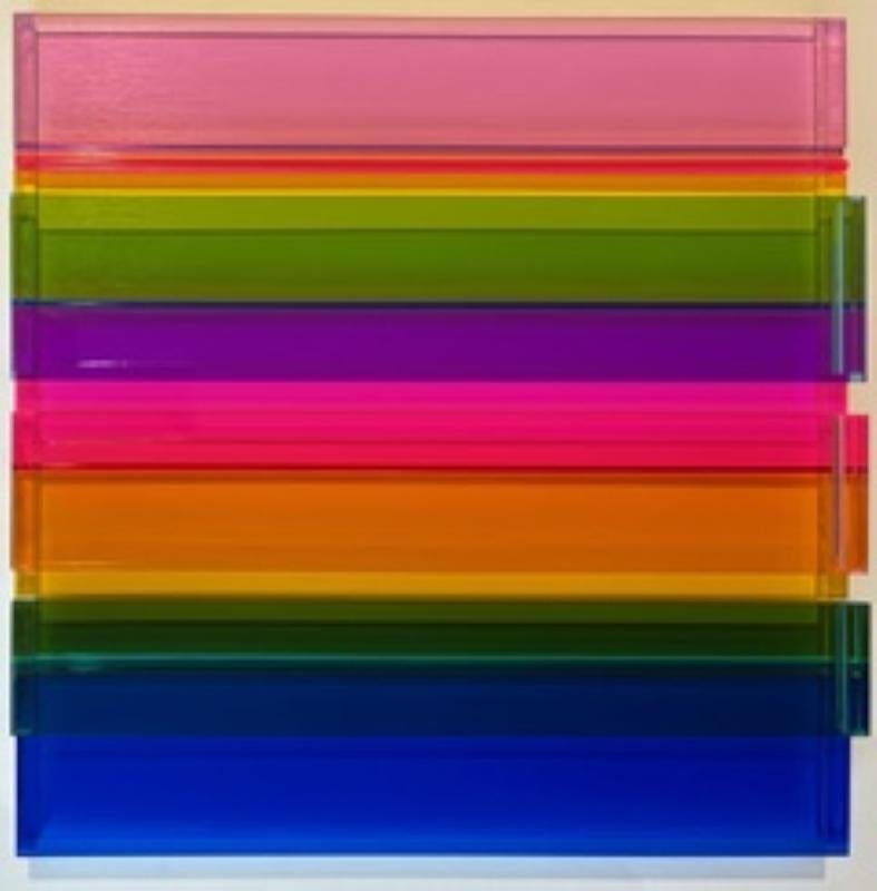 Radiant Afternoon, Plexiglass, Wall Sculpture, Colorful, Dimensional, Unique For Sale 2