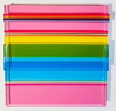 Roses By The Sea, Plexiglass, Wall Sculpture, Colorful, Dimensional, Unique