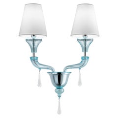 Nevada 5549 02 Wall Scone in Glass with White Shade, by Barovier&Toso