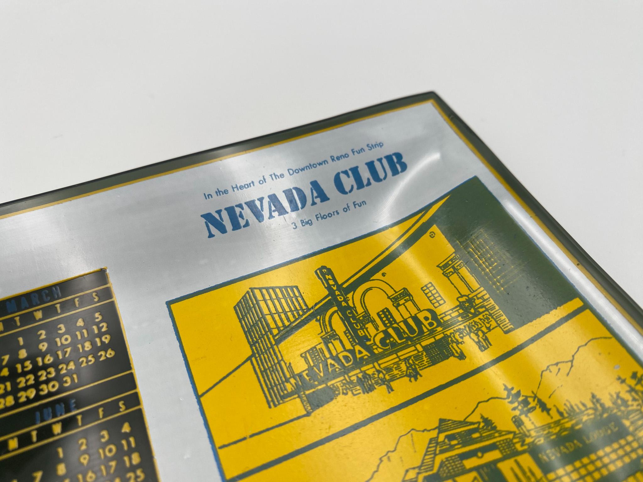 Cendrier/assiette décorative en verre du Nevada Club, Reno 1966 Bon état - En vente à Costa Mesa, CA