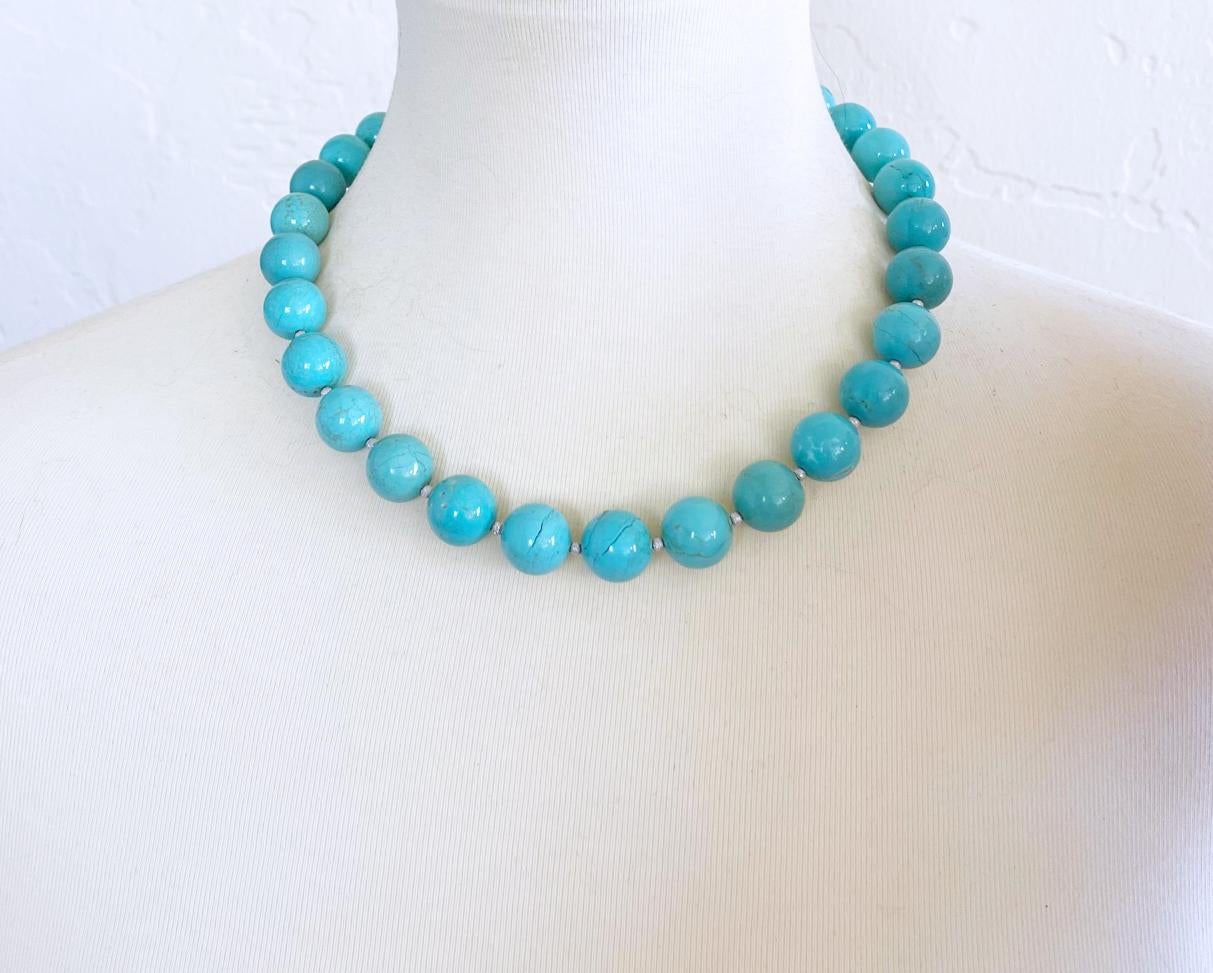 round turquoise bead necklace