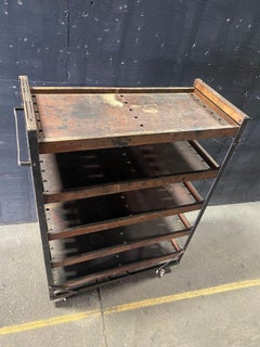 Nevarax Industrial Antique Angle Iron Wood Shelving Unit set of three