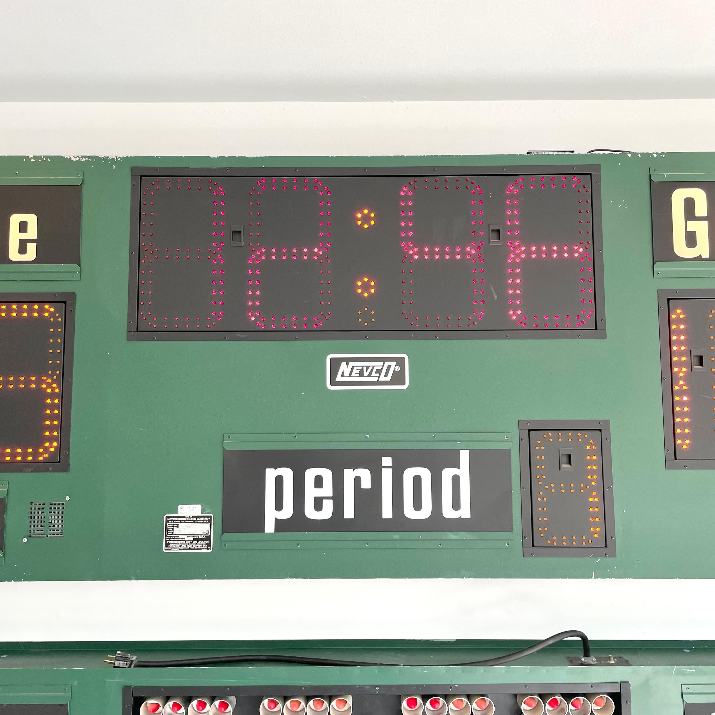 Contemporary Nevco LED Basketball Scoreboard, 2000s USA For Sale
