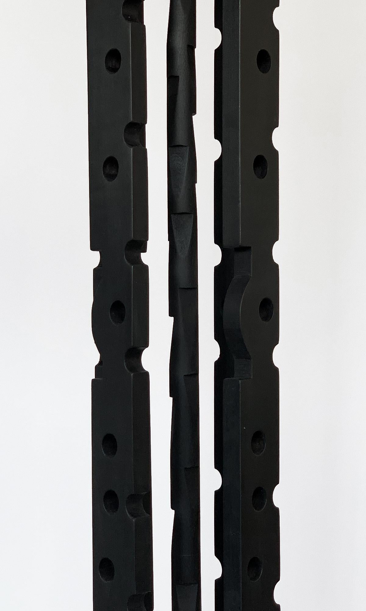 Nevelson Style Black Painted Wood Assemblage Floor Lamp 6
