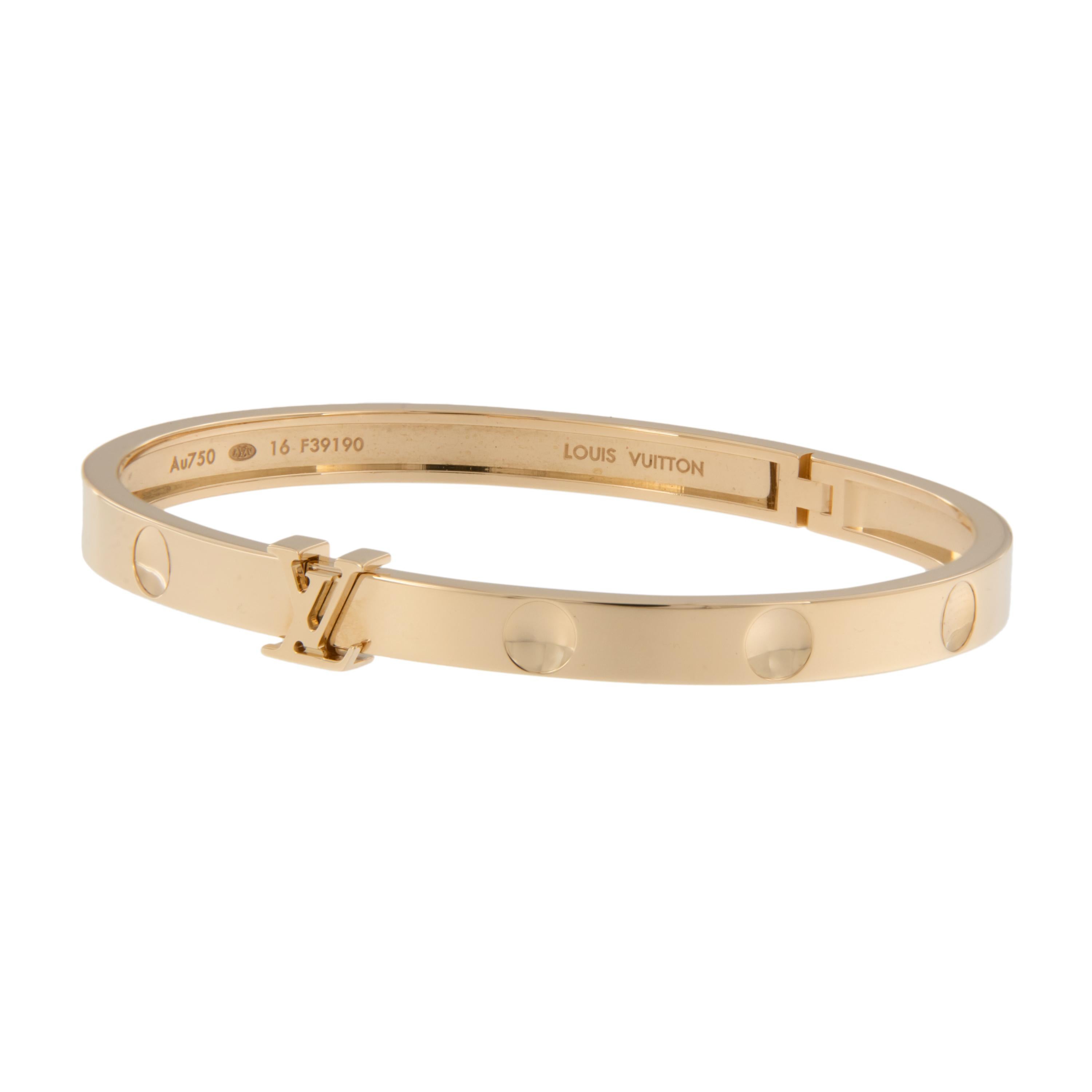 Louis Vuitton Gold Bangle Bracelet - 8 For Sale on 1stDibs