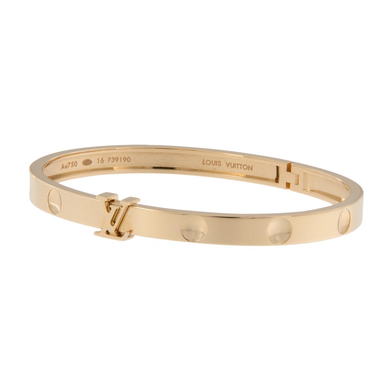 Louis Vuitton Empreinte 18K White Gold 2.0ct Diamond Bangle Bracelet Size Small