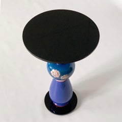 'Never before' Vintage Side Table, Made of Porcelain and Glass Top