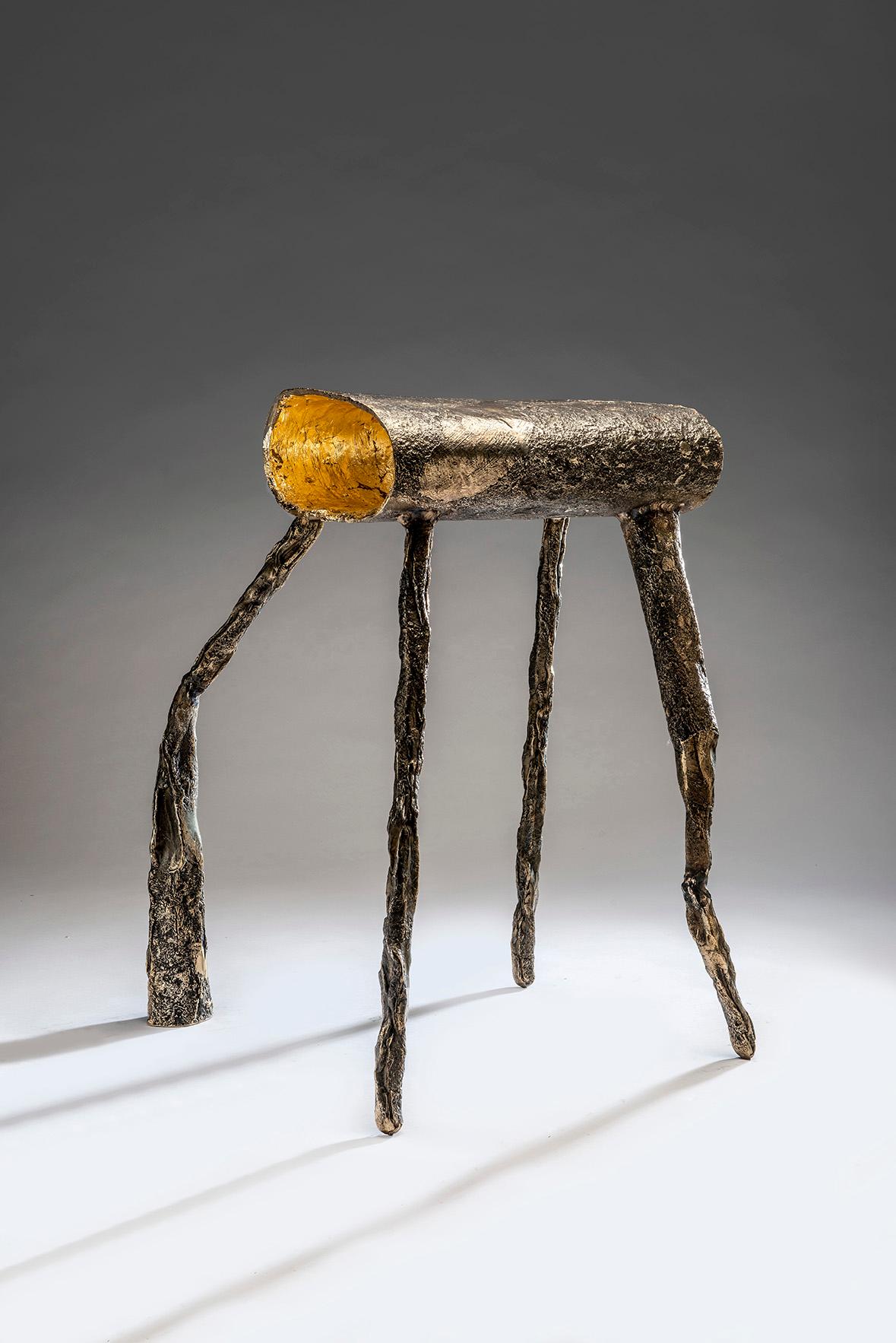 Contemporary Never Less Alone Than When Alone Stools in Bronze by Gregory Nangle For Sale