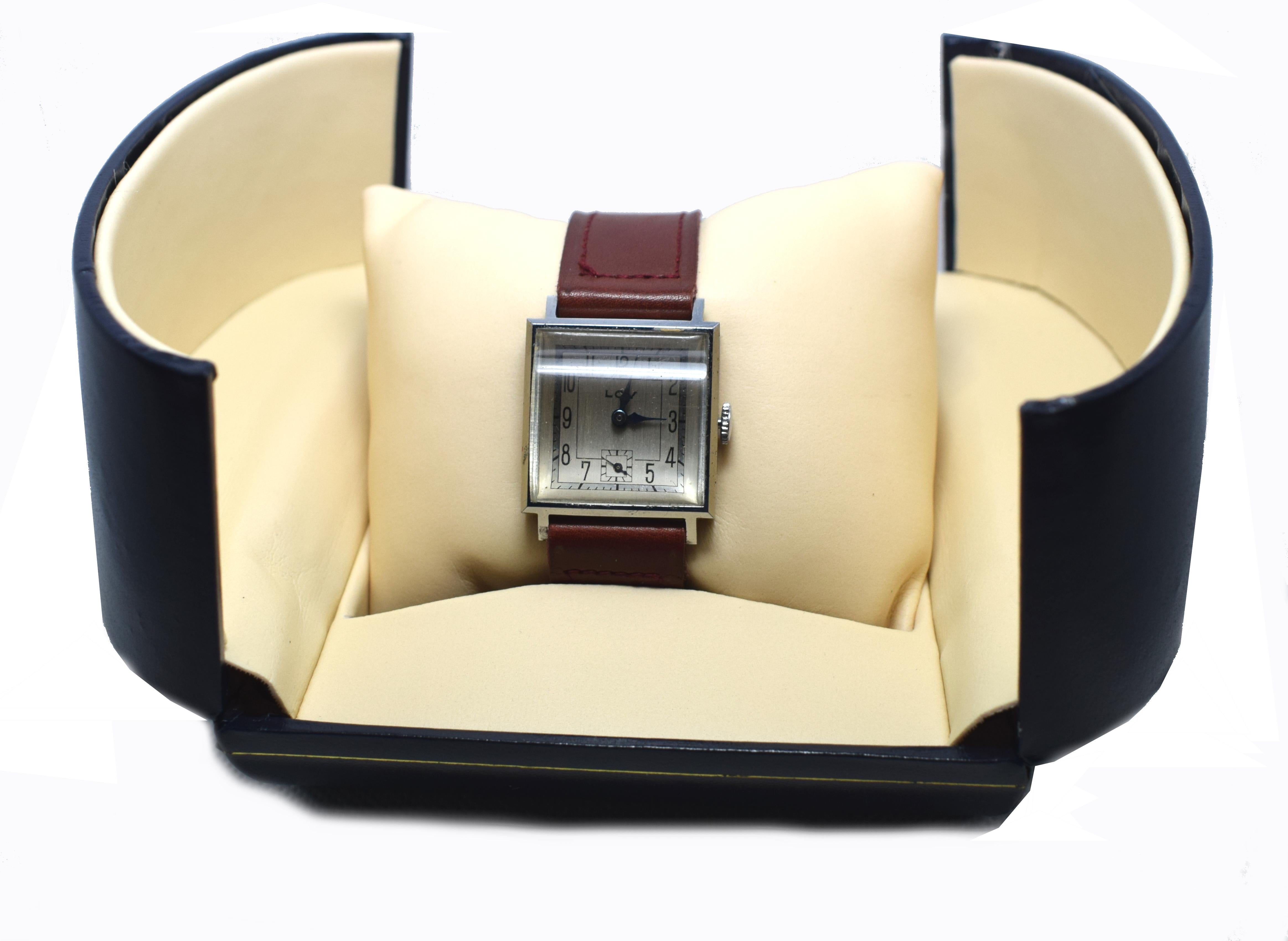 Never Used Art Deco Gents Wristwatch, 1930s, Lov 6