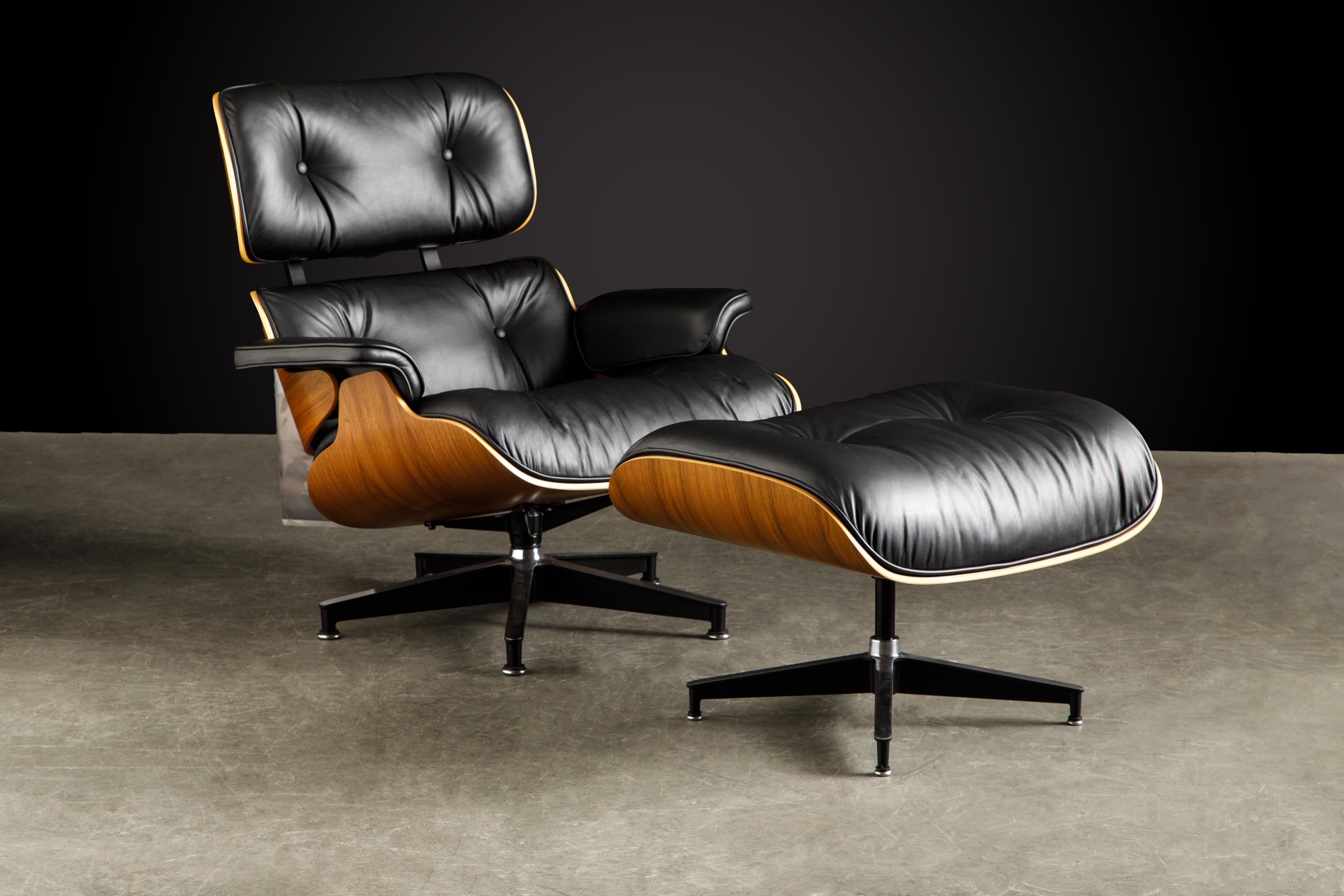 Never-Used Charles Eames Lounge Chair and Ottoman for Herman Miller, c. 1984 3