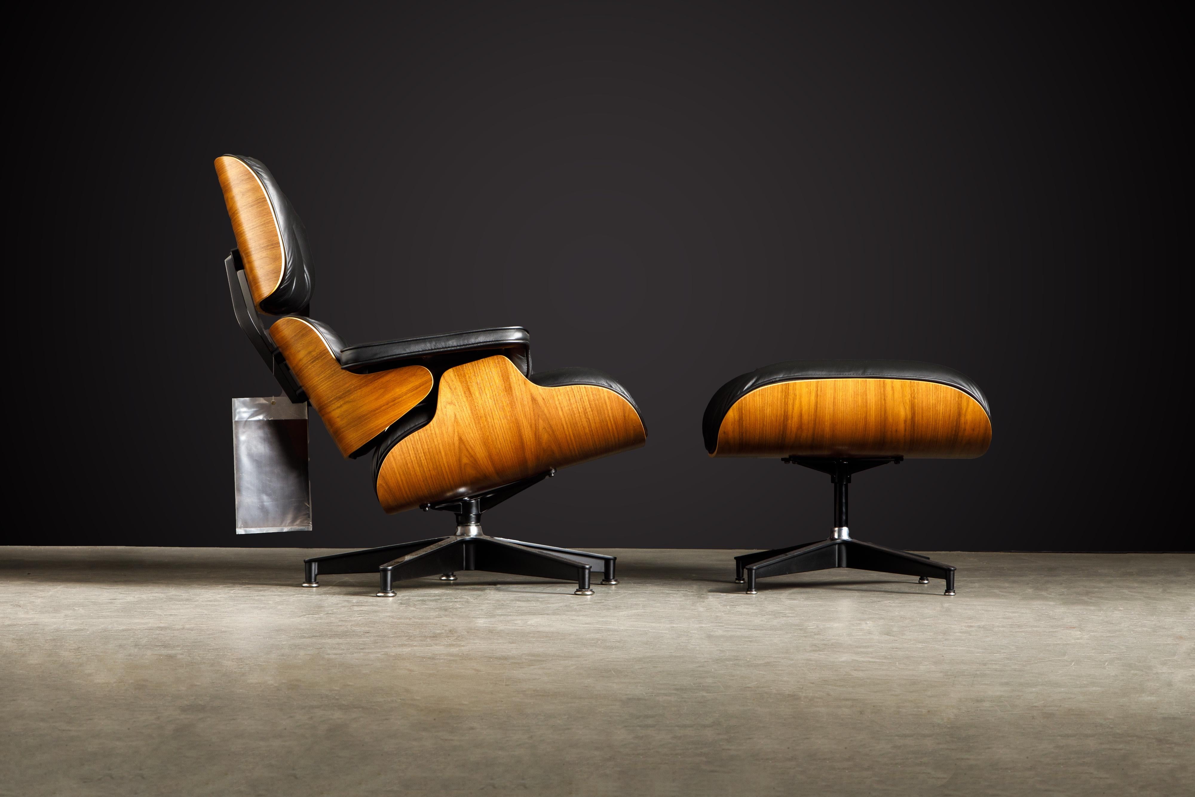 Never-Used Charles Eames Lounge Chair and Ottoman for Herman Miller, c. 1984 4