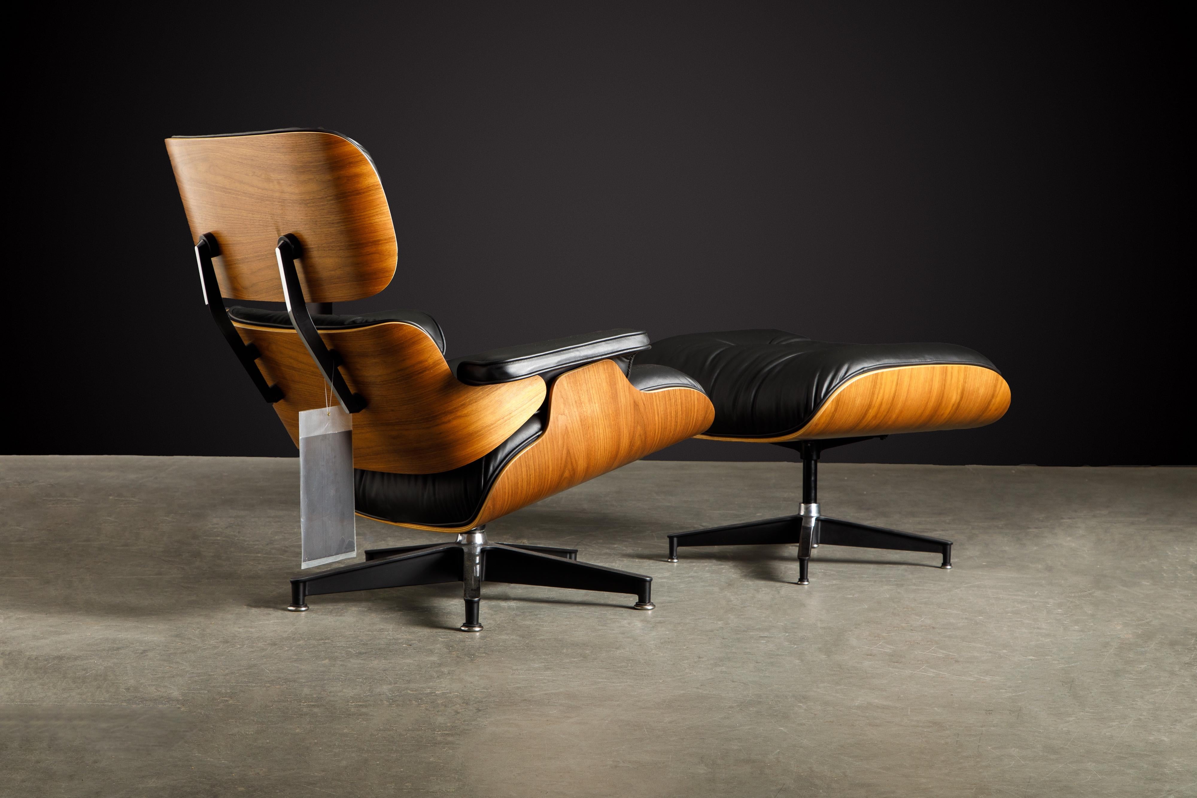 Never-Used Charles Eames Lounge Chair and Ottoman for Herman Miller, c. 1984 5