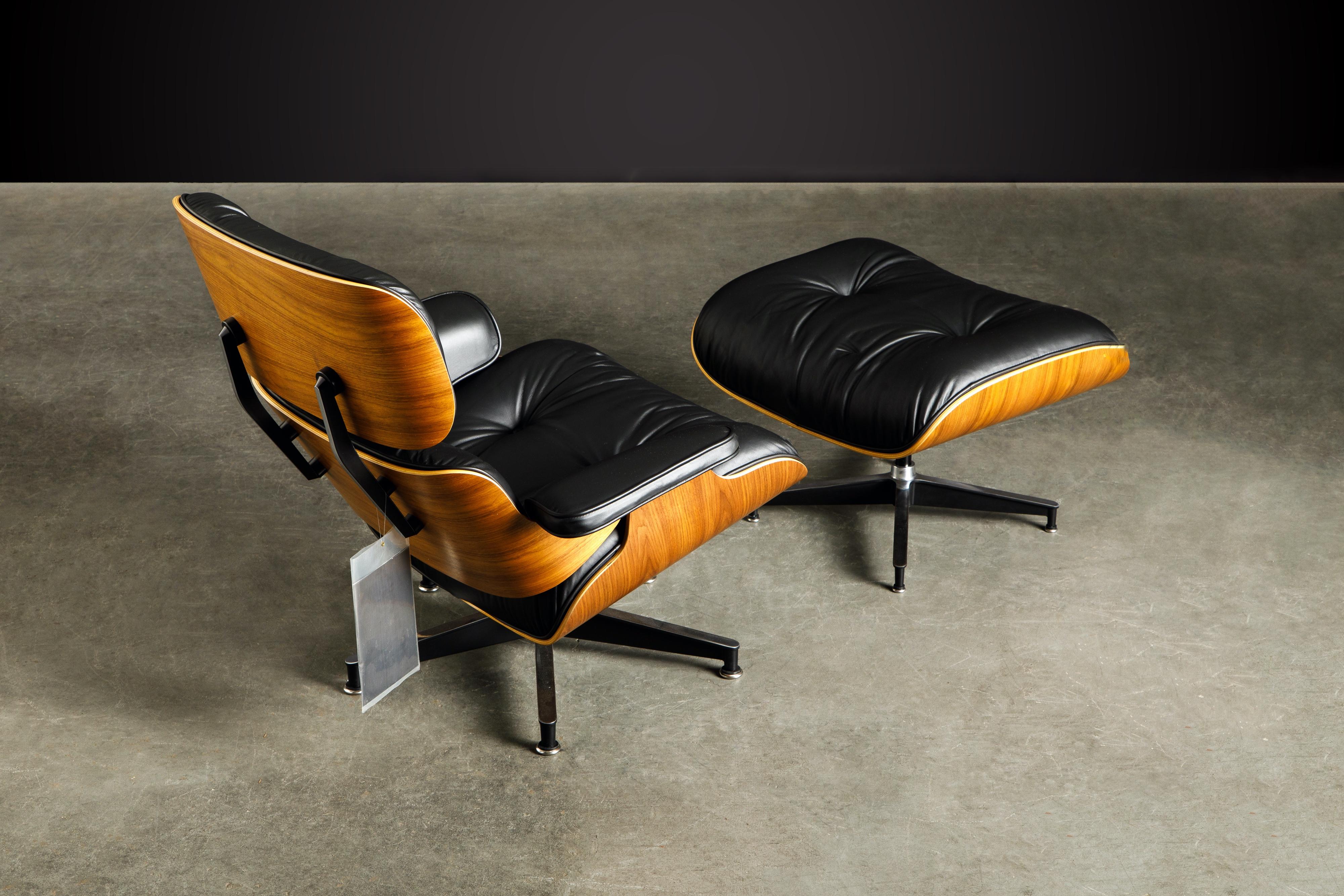 Never-Used Charles Eames Lounge Chair and Ottoman for Herman Miller, c. 1984 6