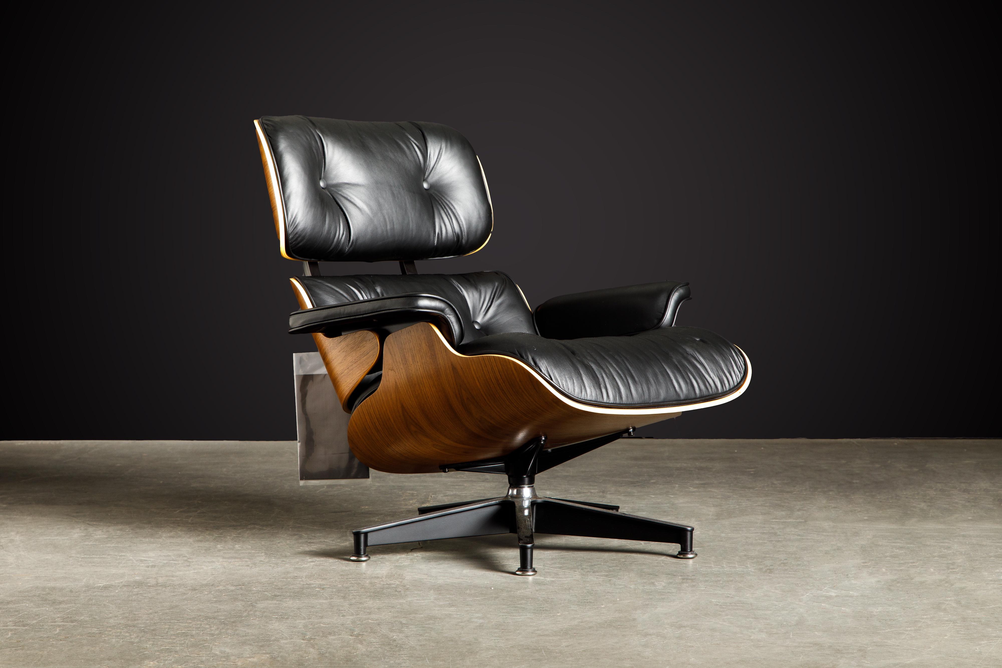 Never-Used Charles Eames Lounge Chair and Ottoman for Herman Miller, c. 1984 7