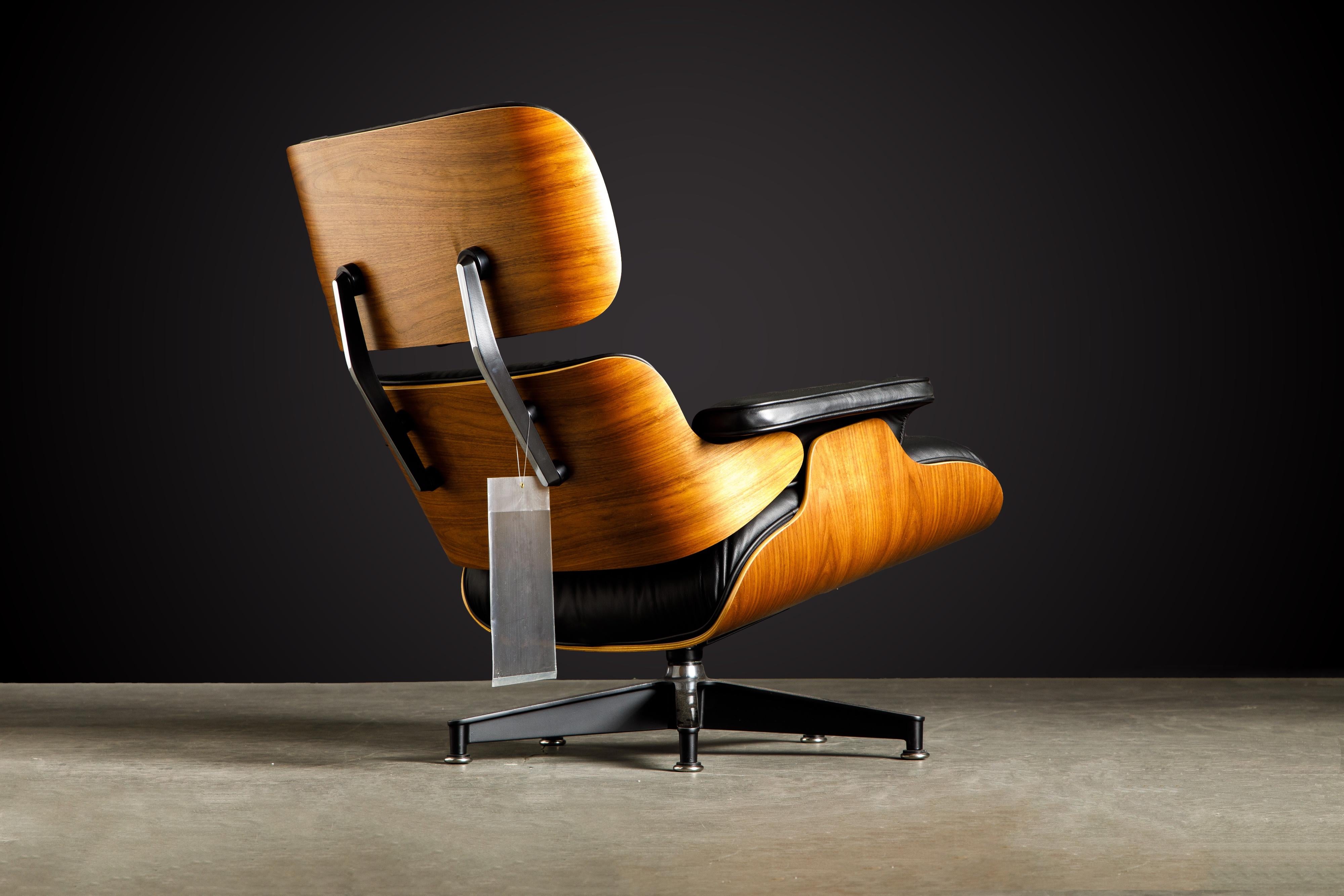 Never-Used Charles Eames Lounge Chair and Ottoman for Herman Miller, c. 1984 8