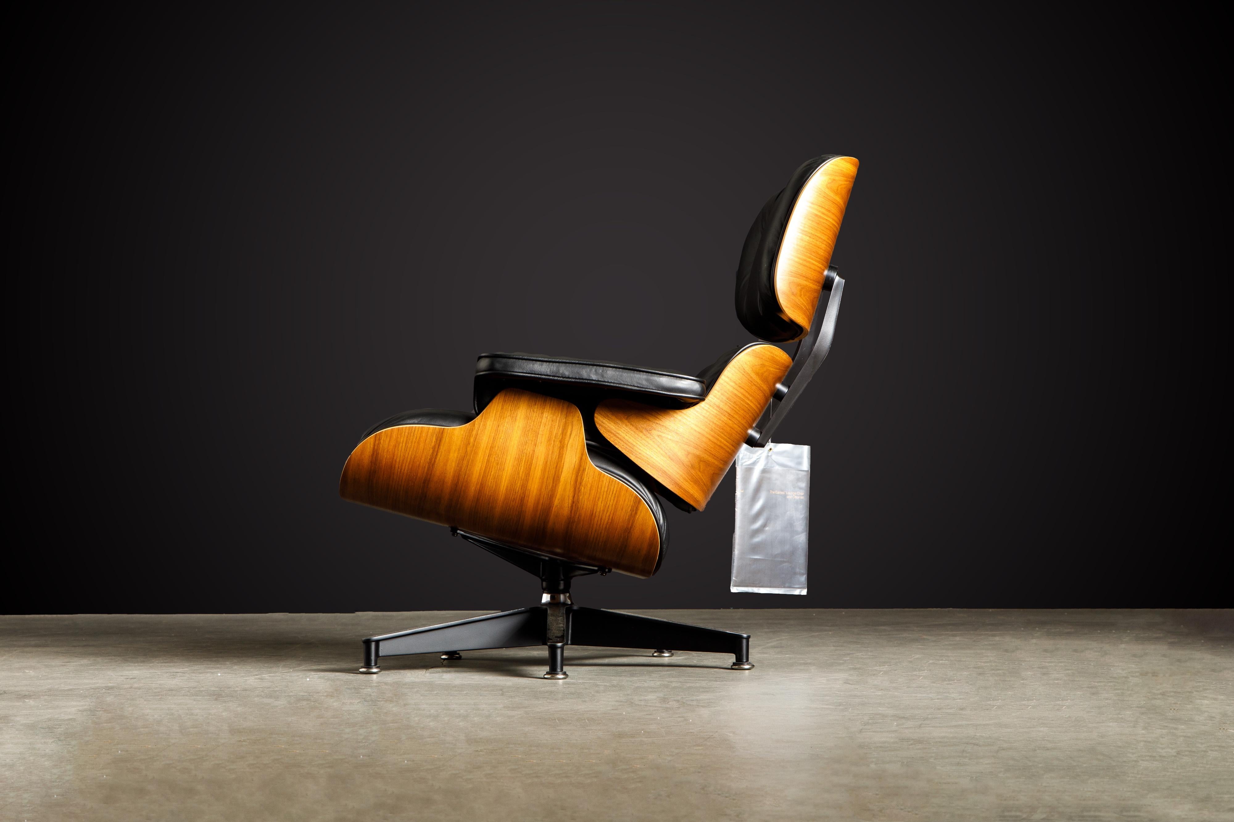 Never-Used Charles Eames Lounge Chair and Ottoman for Herman Miller, c. 1984 10