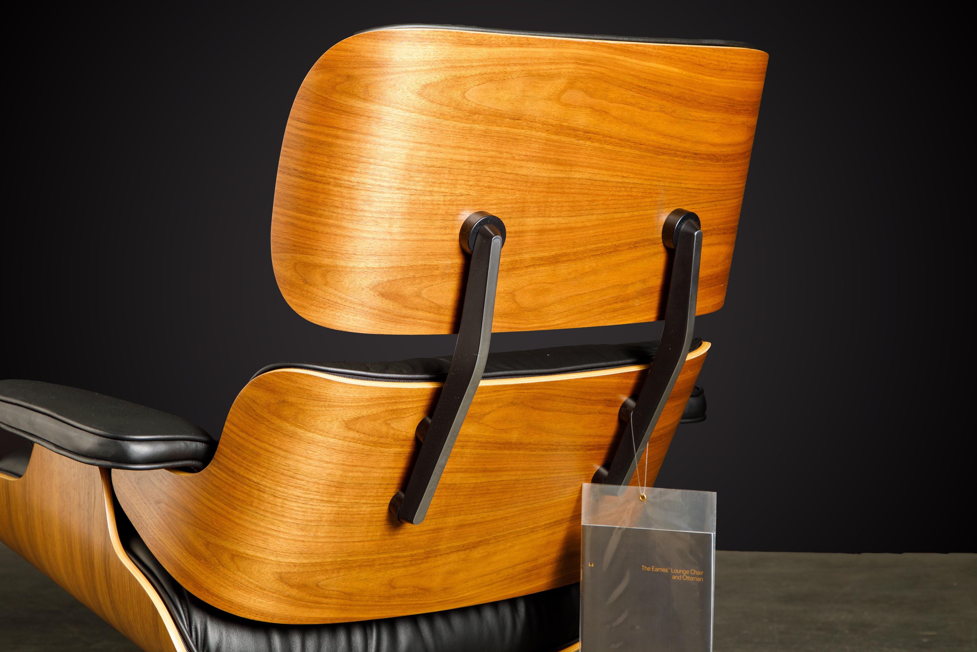 Never-Used Charles Eames Lounge Chair and Ottoman for Herman Miller, c. 1984 13