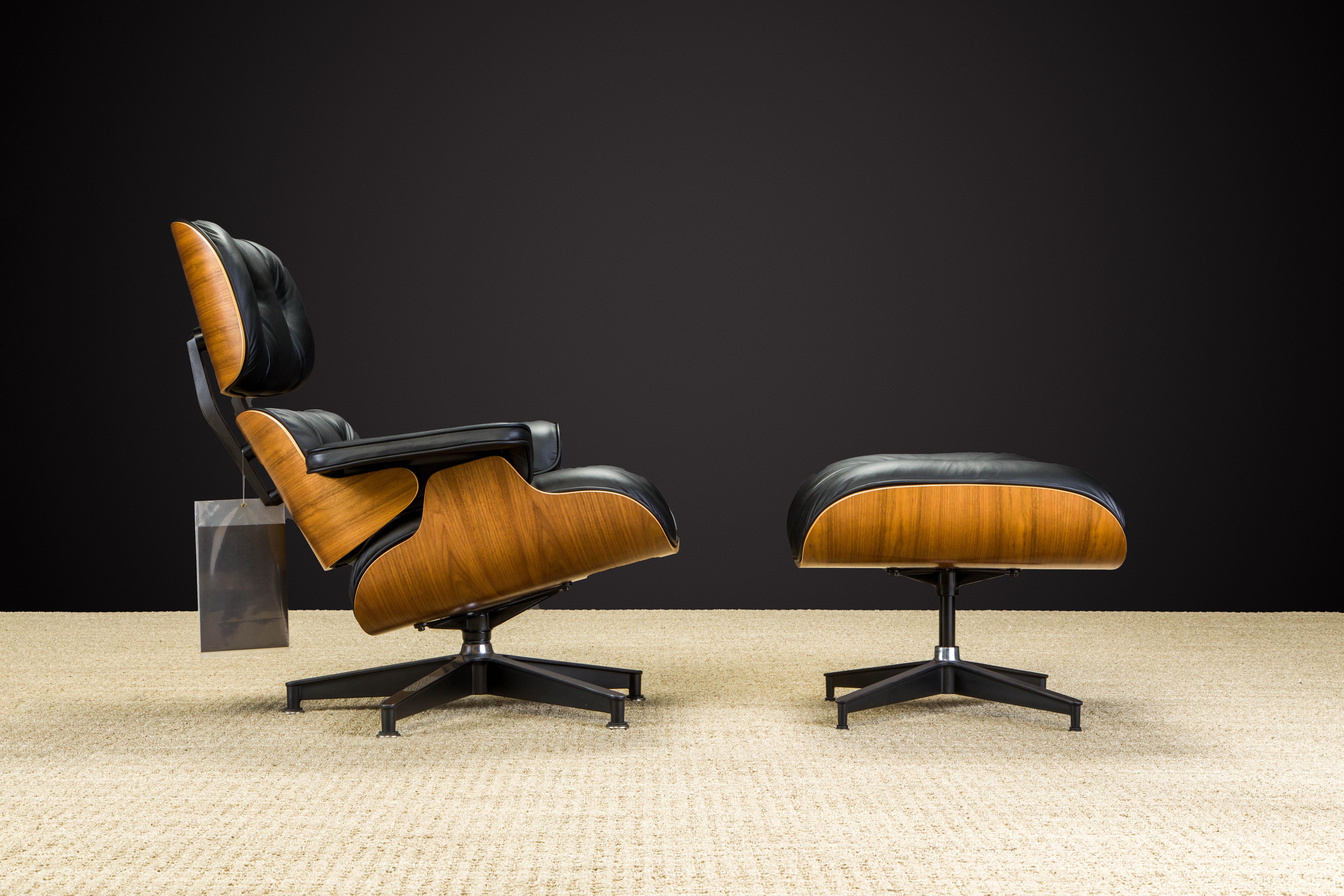 American Never-Used Charles Eames Lounge Chair and Ottoman for Herman Miller, c. 1984