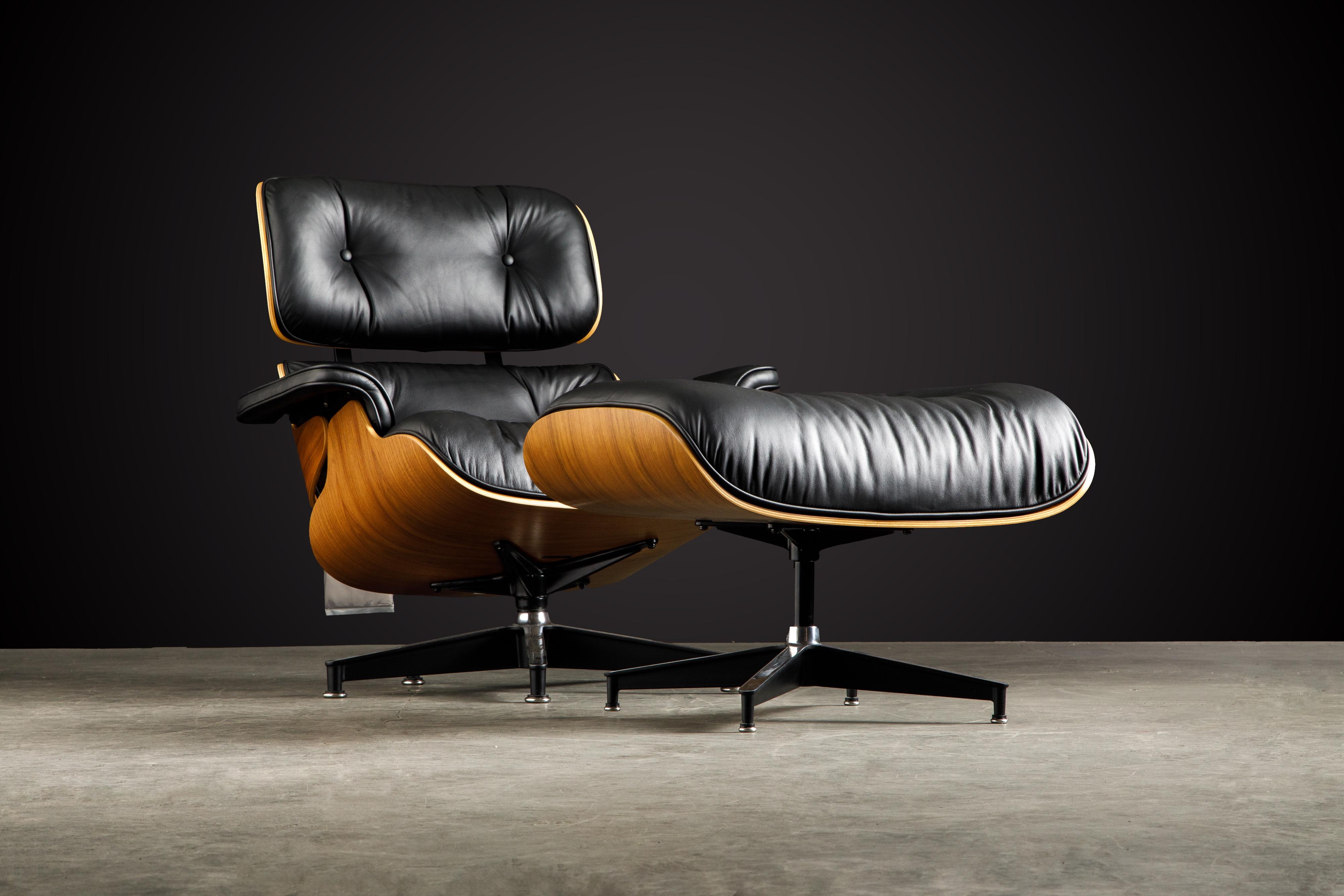 Never-Used Charles Eames Lounge Chair and Ottoman for Herman Miller, c. 1984 1