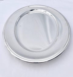 Never Used Christofle Silver Plated Oval Serving Tray in Box, Model Vibrations