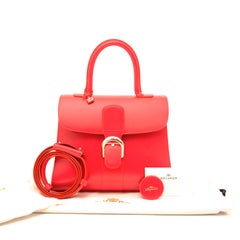 Never Used Delvaux Brillant Coral Box Calf MM
