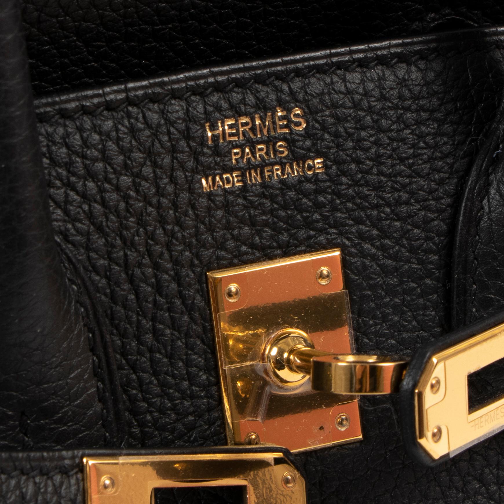 Never Used Hermes Birkin 25 Black Togo GHW  In New Condition For Sale In Antwerp, BE