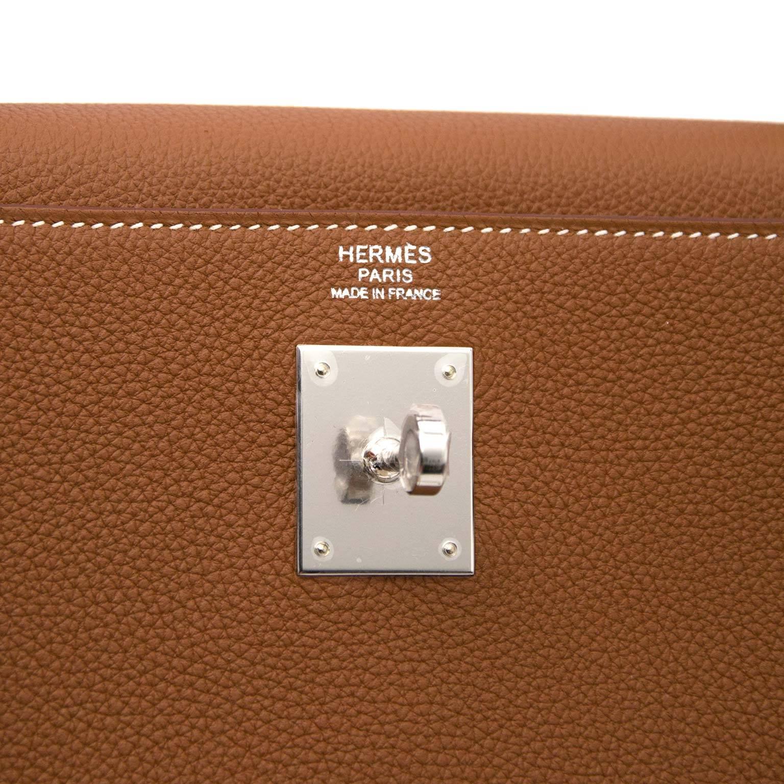 Hermes 32 Togo Gold PHW Kelly Bag 2