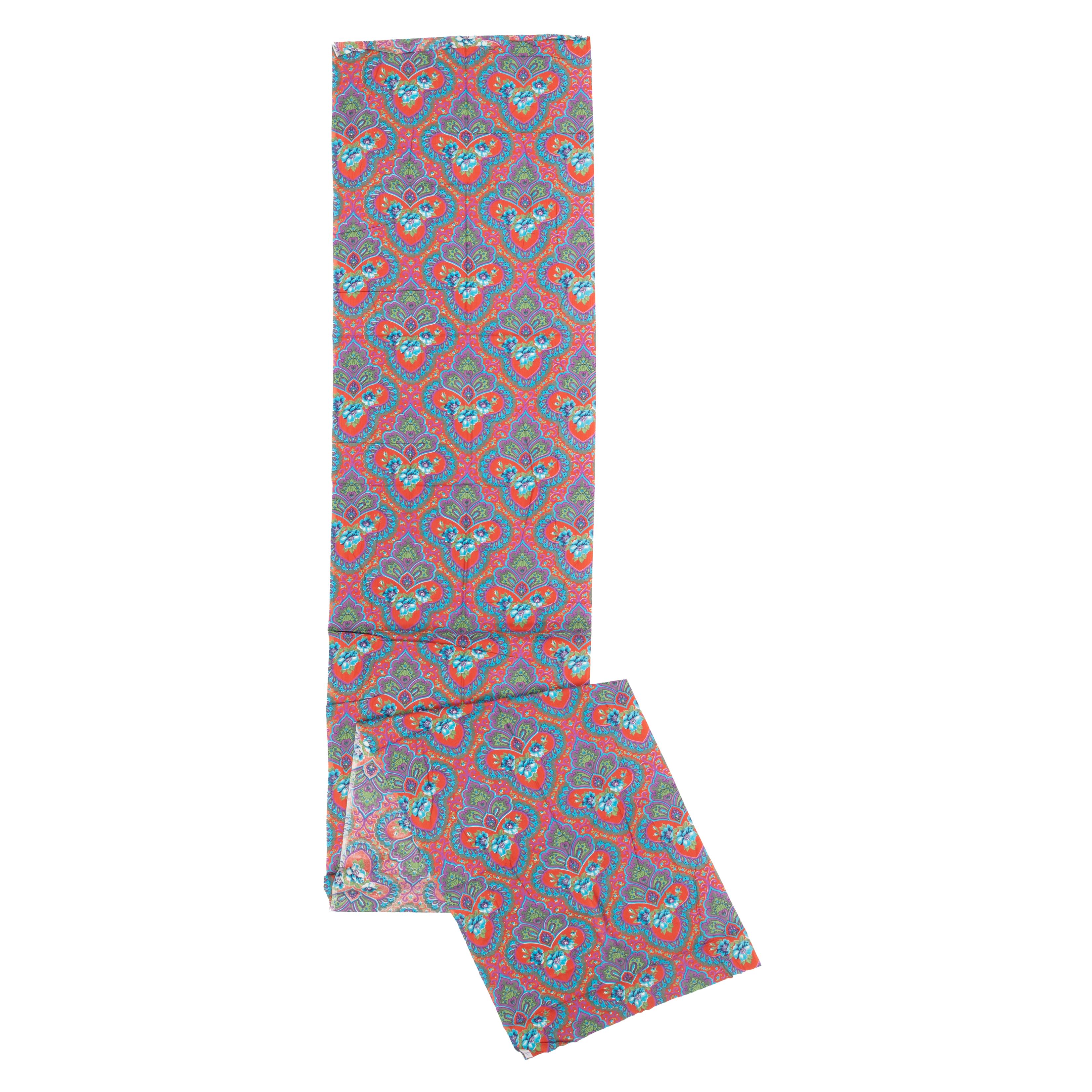 Russian roller-printed textiles from the mid-20th century held a distinctive place in the Central Asian market, embodying a vibrant fusion of artistic expression and utilitarian functionality. These textiles were characterized by their intricate and