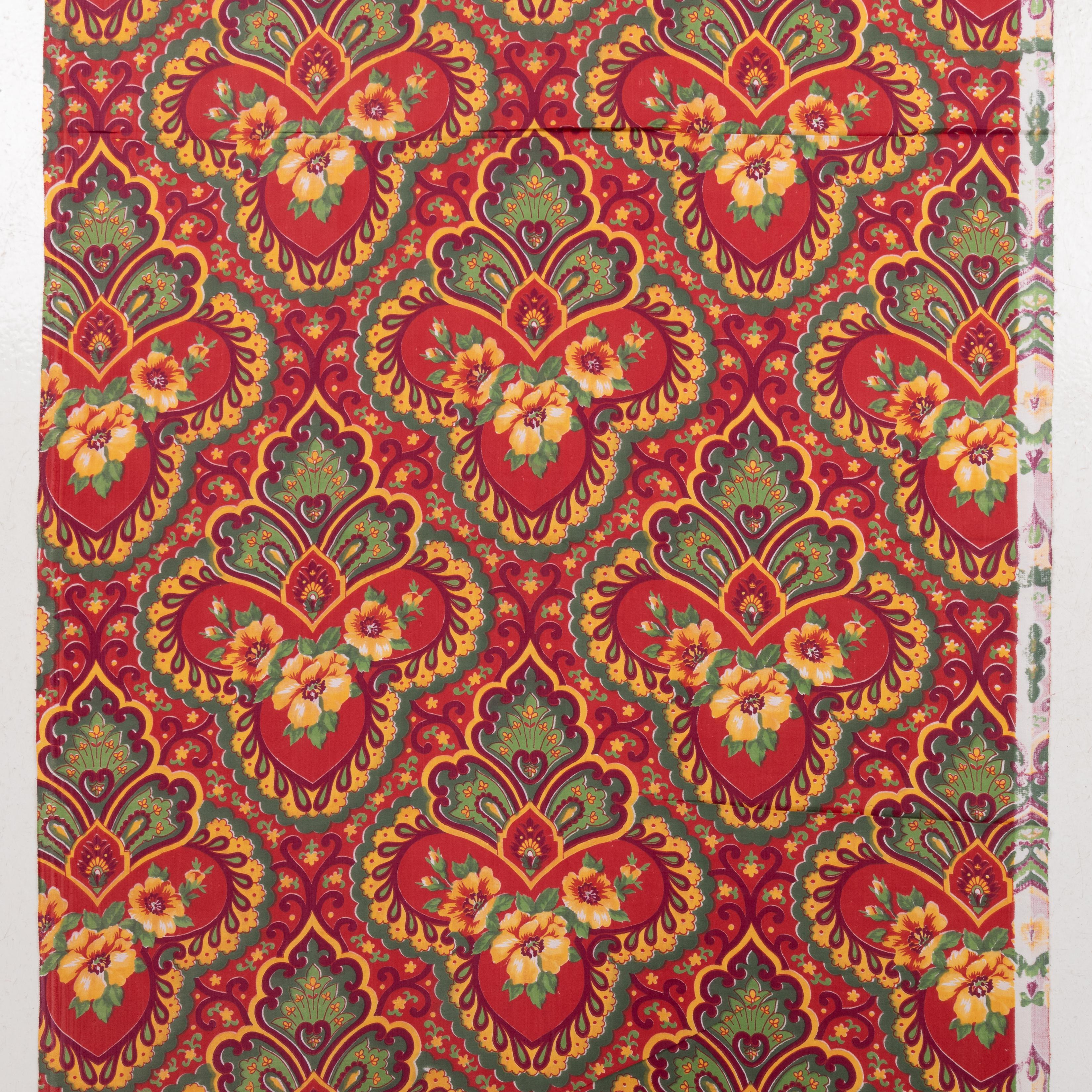 Woven Never Used Roller Printed Cotton Panel, Made for Central Asian Markets  Mid 20th For Sale