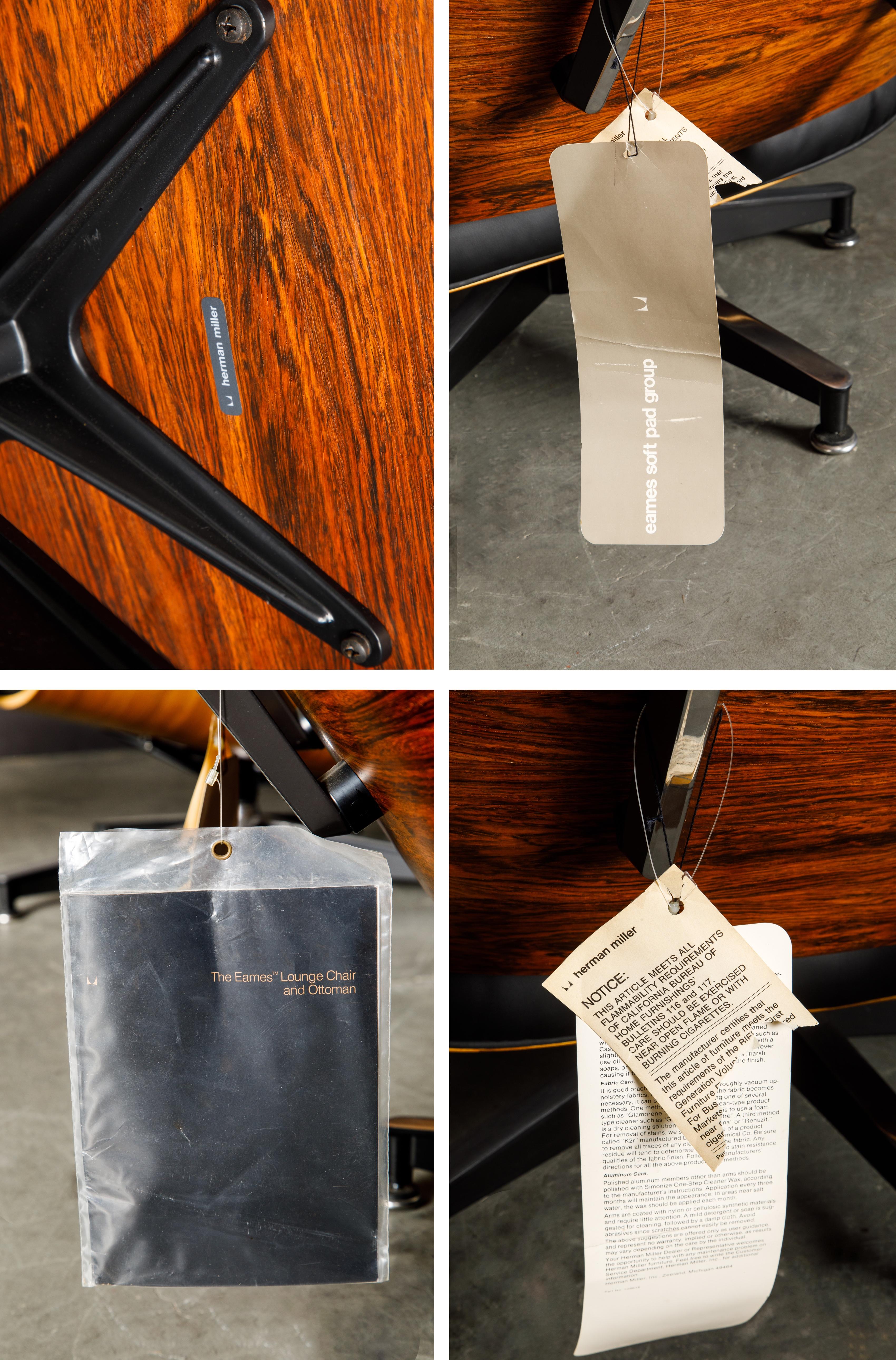 Never-Used Rosewood Eames #670 Lounge Chair for Herman Miller, c 1979, Signed 2