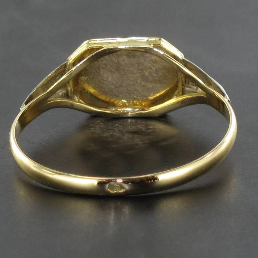 Never Worn French Art Deco 3 Golds Woman Signet Ring 2