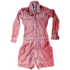 Never Worn Vivienne Westwood Anglomania Over dyed Grey /Red Jumpsuit Shorts