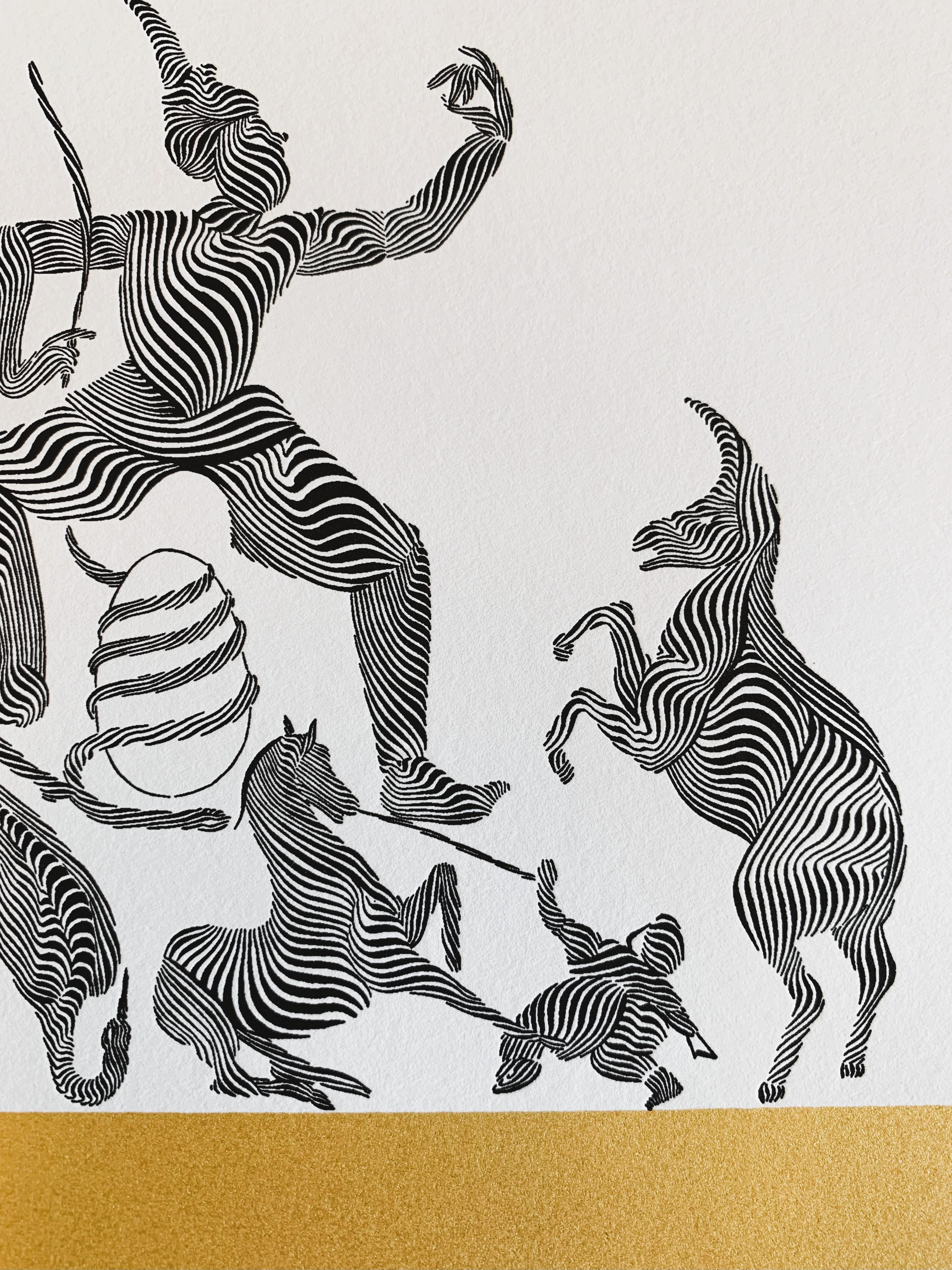 KALIYUGA Gold Screen Print + Black Letter Press Limited Edition Signed, Numbered For Sale 4