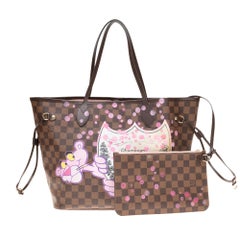 Neverfull MM handbag canvas with pouch customized "Pink Panther&Bubbles"