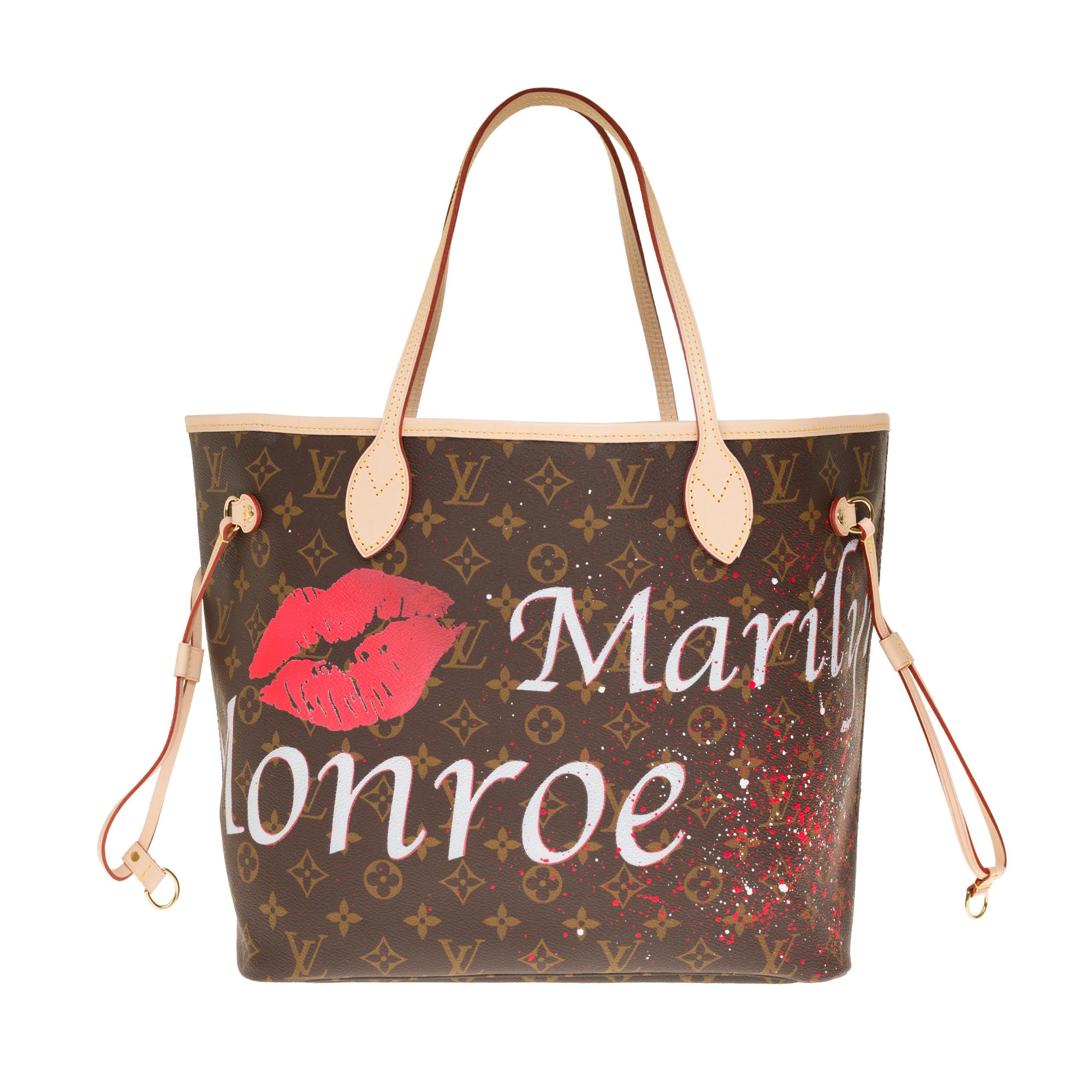 Stunning Louis Vuitton Neverfull MM Tote Bag in new monogram canvas customized 