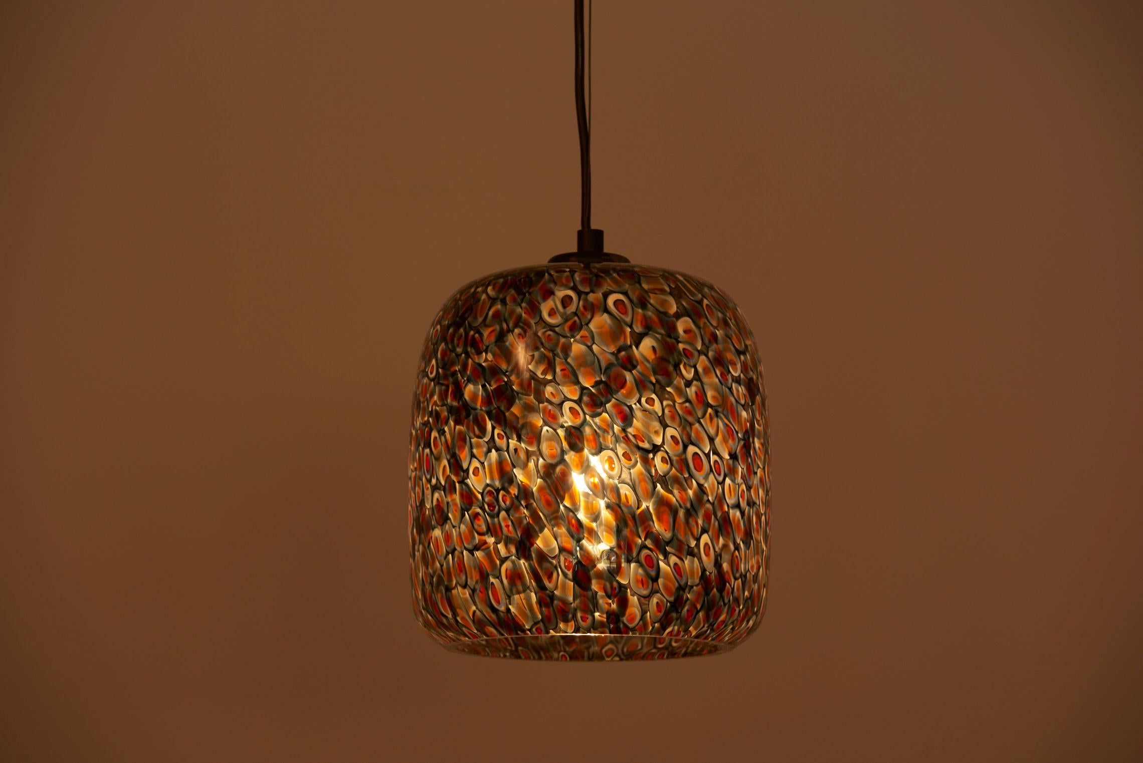 Italian Neverrino Glass Pendant Lamp by Gae Aulenti for Vistosi, Italy, 1970s