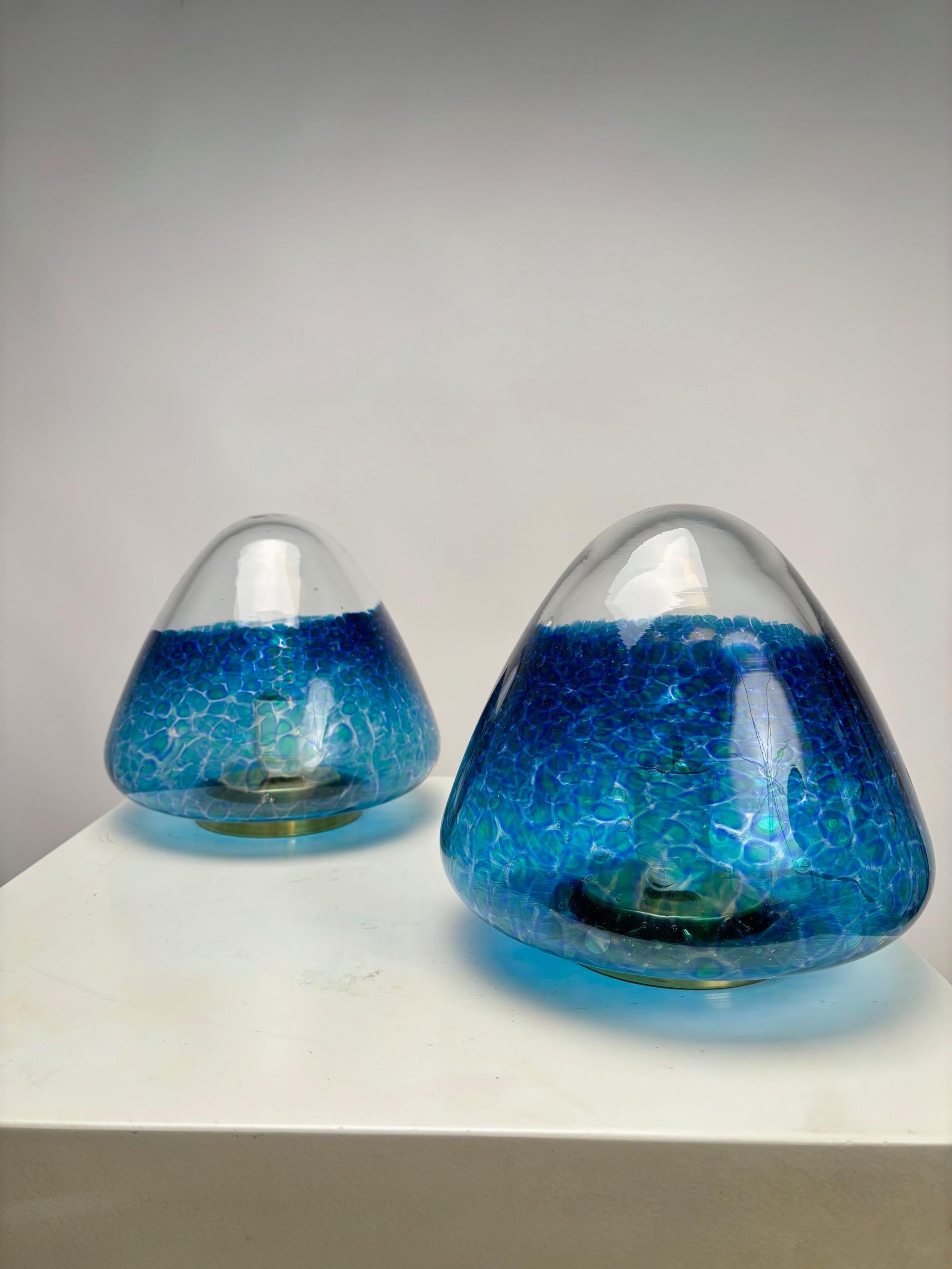 Lampes de table en verre de Murano, Gae Aulenti, Italie, 1970 Ensemble de 2 lampes Bon état - En vente à Argelato, BO