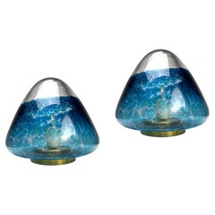 Neverrino Murano Glas Tischlampen, Gae Aulenti att., Italien 1970er Jahre Satz von 2