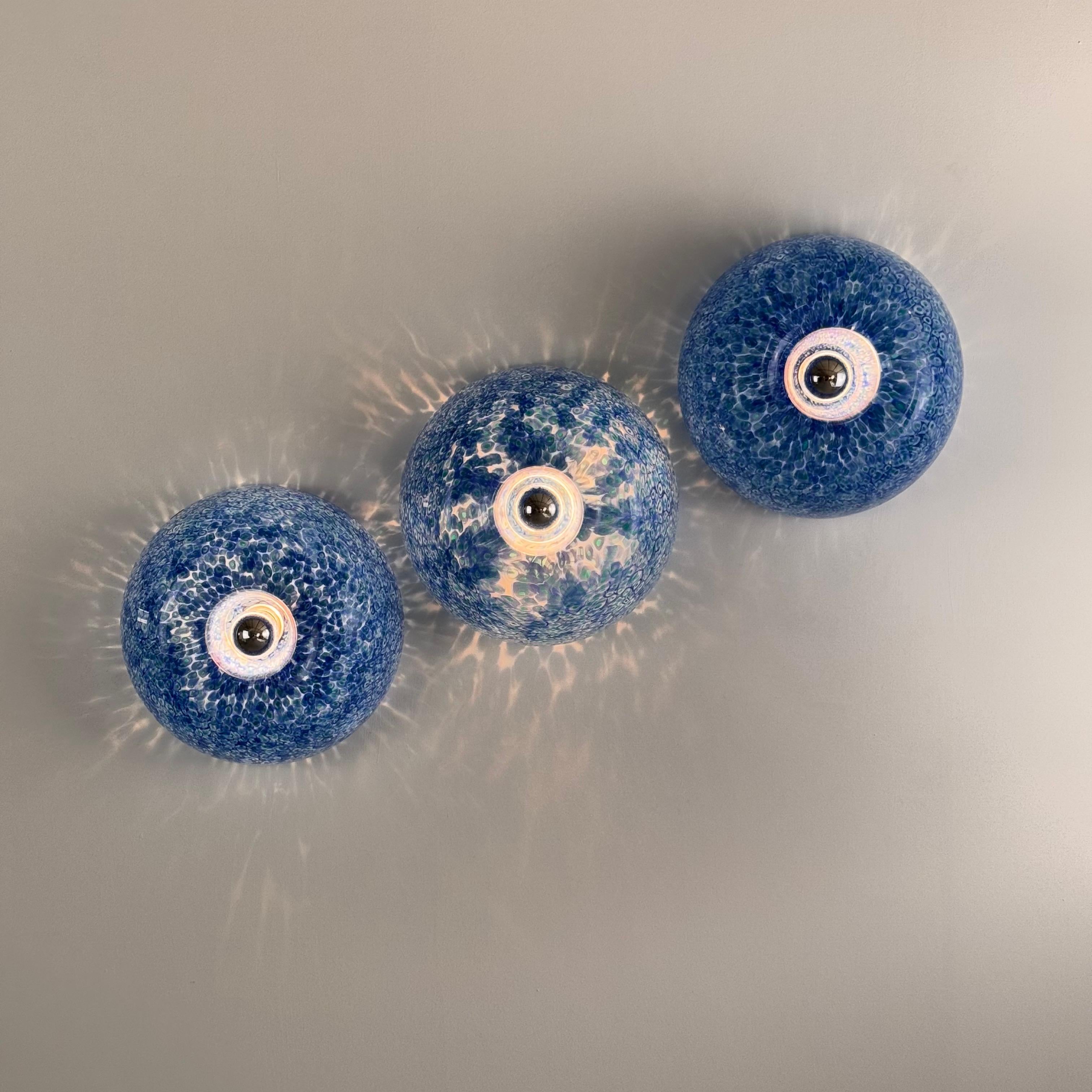 Mid-Century Modern ‘Neverrino’ Murano Glass Wall or Ceiling Light by Gae Aulenti for Vistosi, 1970s For Sale