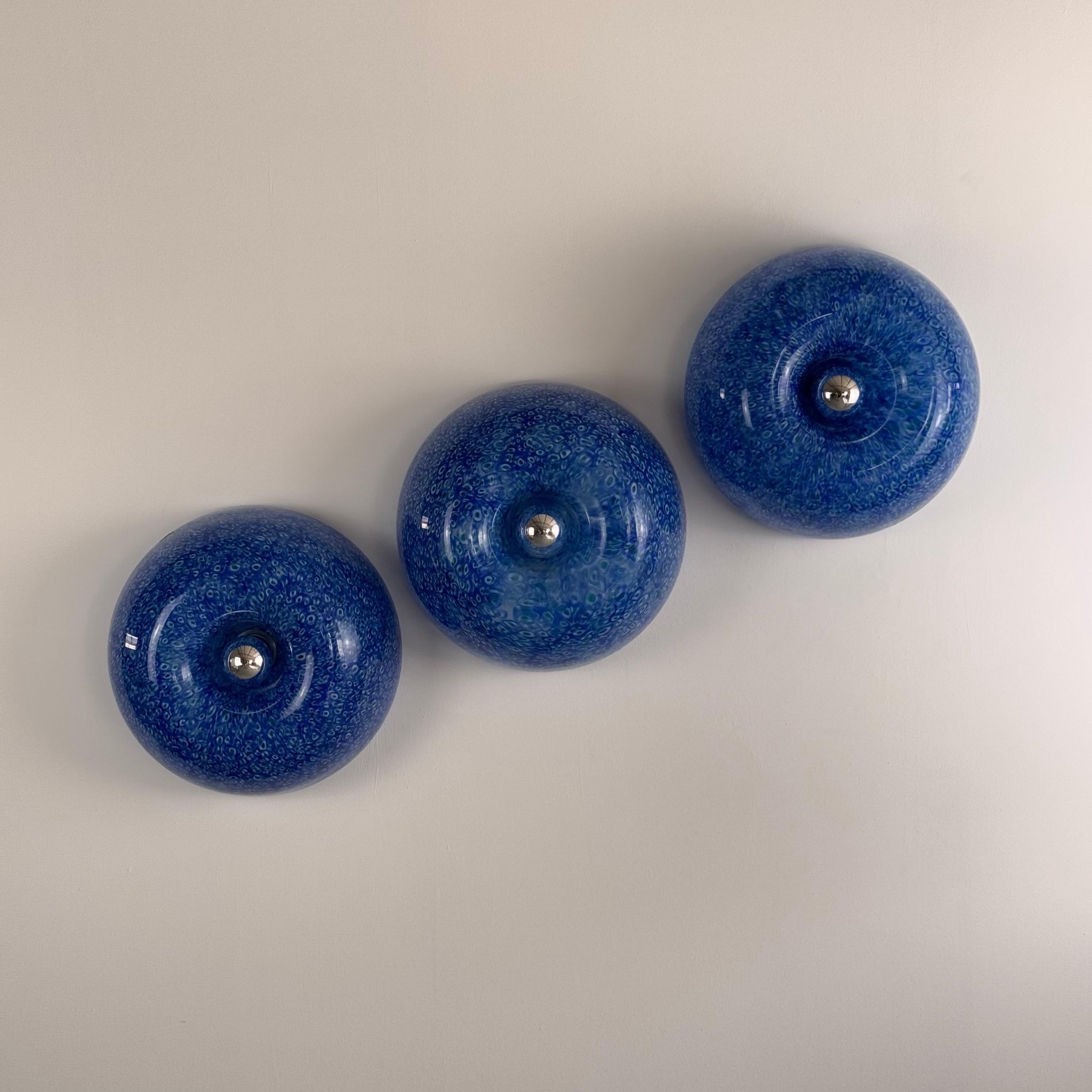 Italian ‘Neverrino’ Murano Glass Wall or Ceiling Light by Gae Aulenti for Vistosi, 1970s For Sale