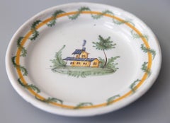 Nevers 18th Century Polychrome Tin-Glazed Earthenware Faïence Country Home Plate