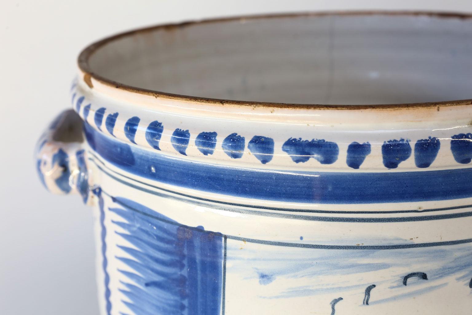 Hand-Crafted Nevers Faience 'Pot a Oranger'