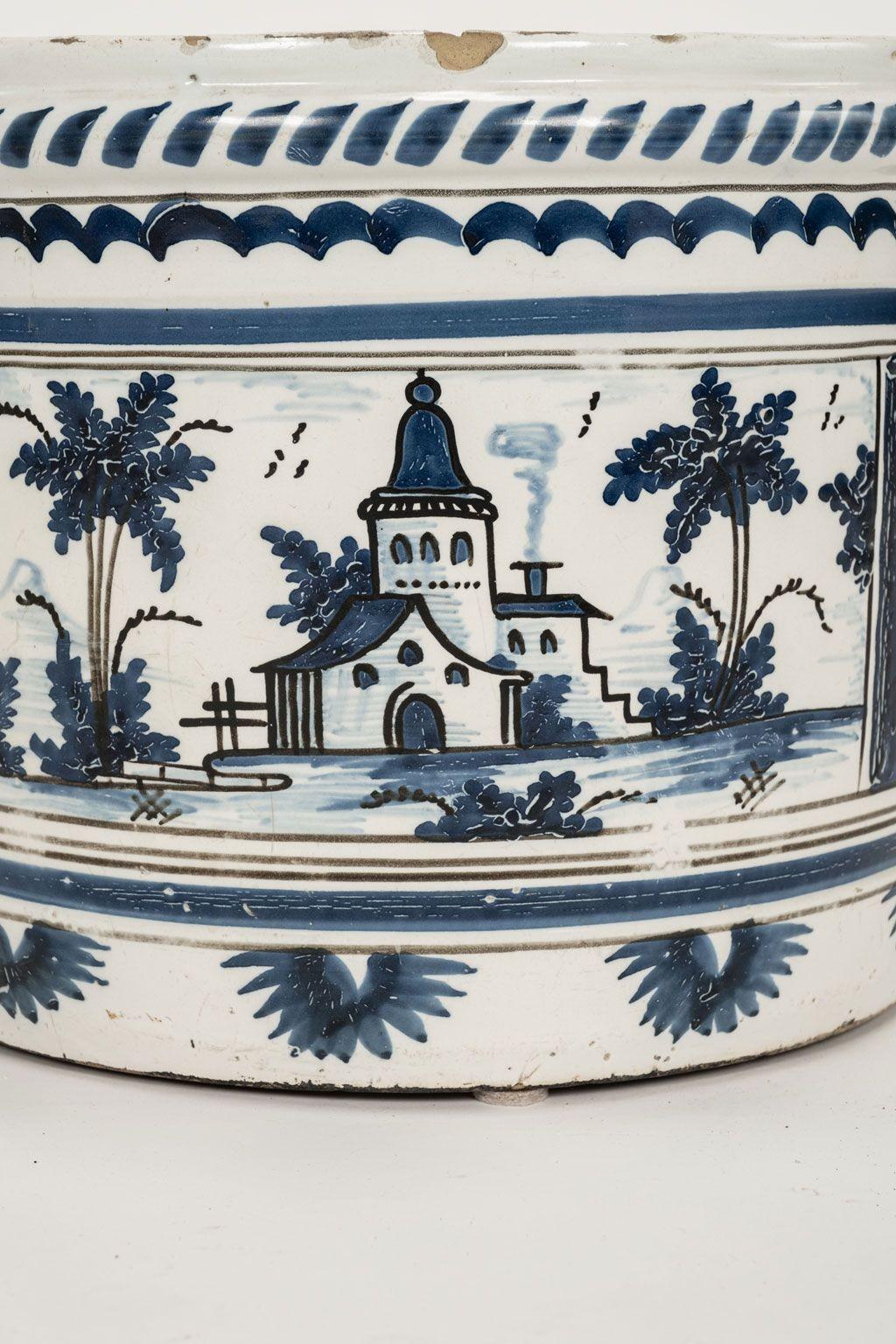 18th Century Nevers Faience 'Pot a Oranger' For Sale